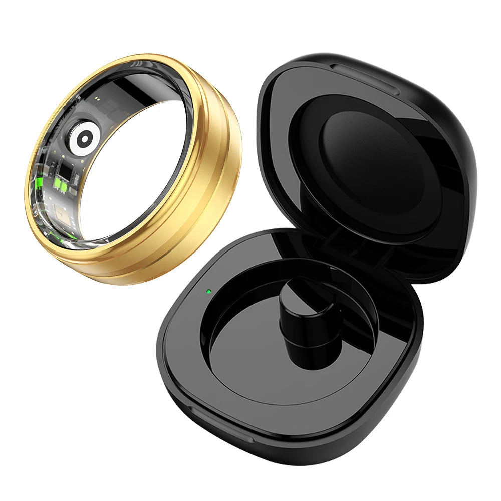New  R06 Smart Ring with Charging Case for Men Women, Heart Rate and Blood Oxygen Monitor, IP68 & 5ATM Waterproof, Sport